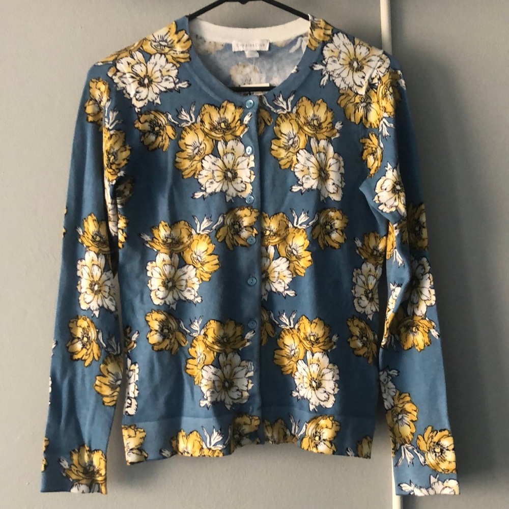 Blue Floral Cardigan